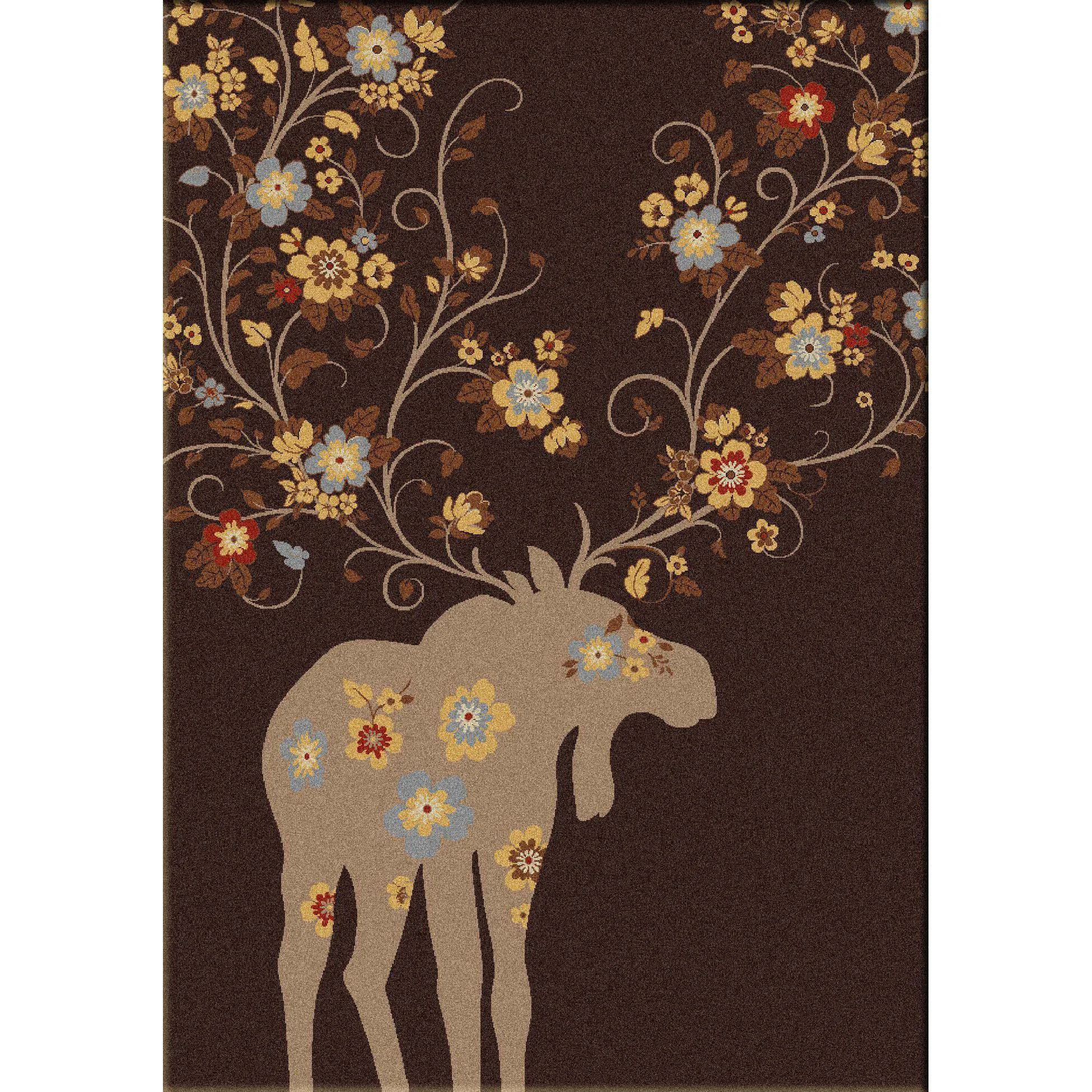 Original Design Springtime Moose Rug – Chocolate Premium