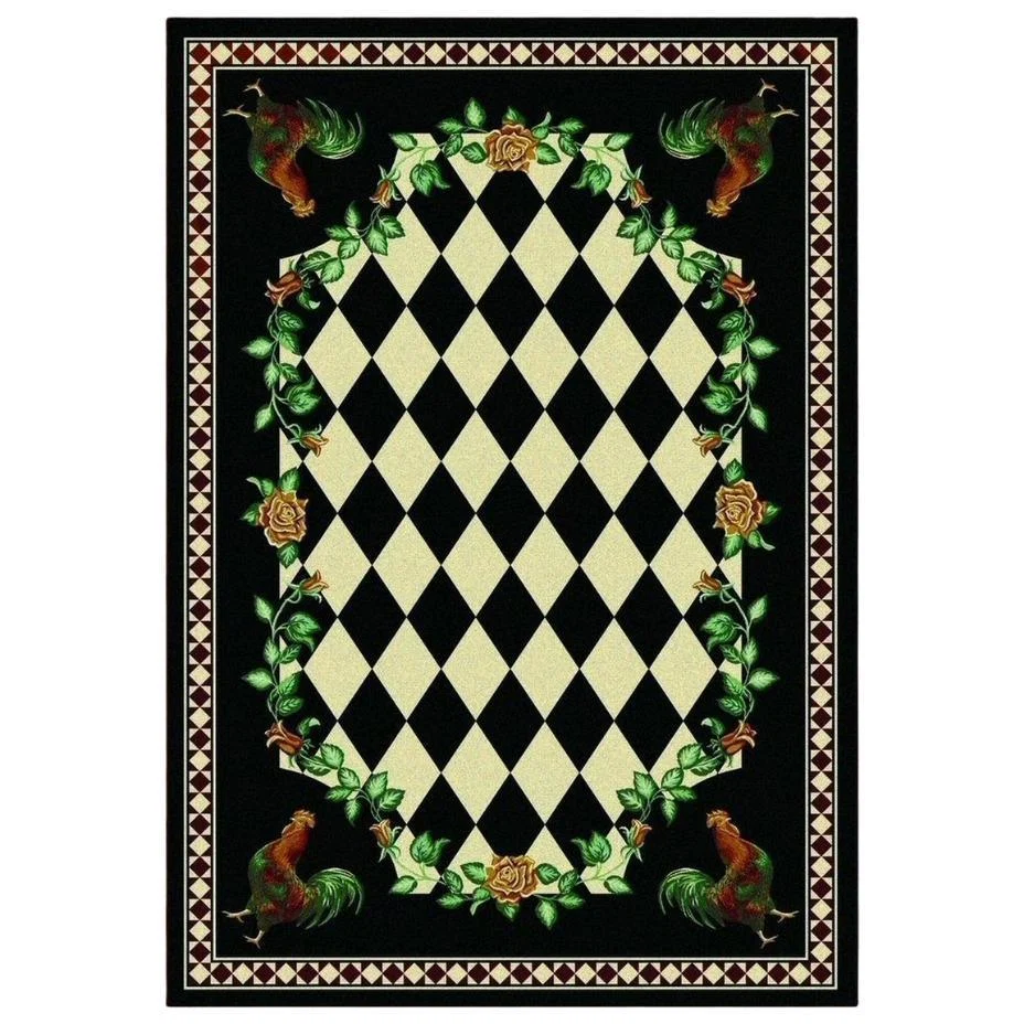 Lightweight Southwestern Farm Rug – Black Advanced
