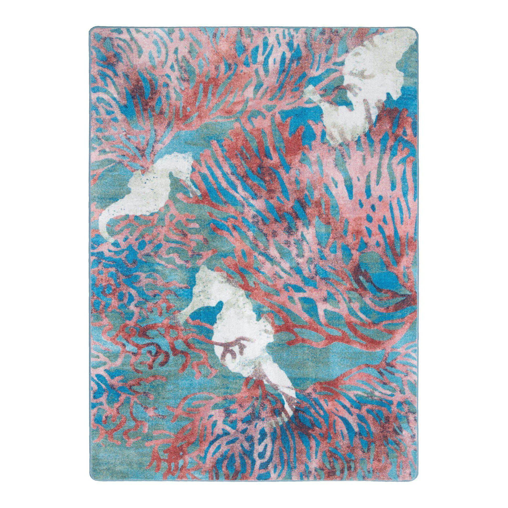 High-Grade Sea Horse Paradise Rug – Aqua Original Design