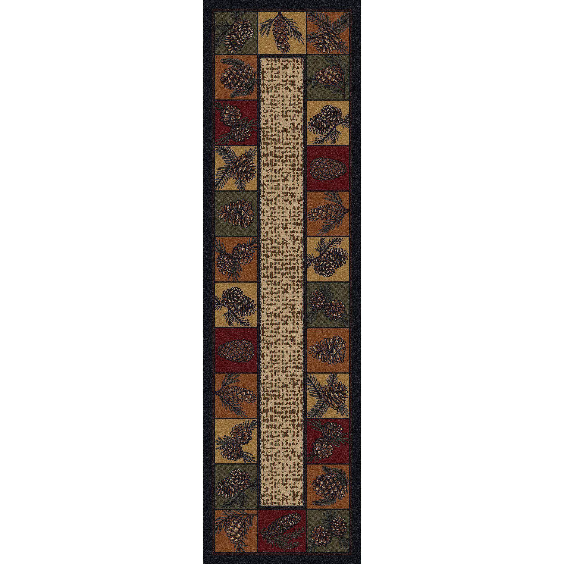 Green Kin Cones OKA Rug – Rustic Flexible