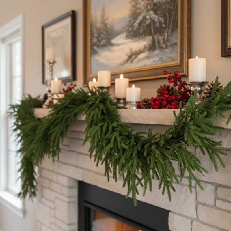 Sophisticated Ownkoti Faux Norfolk Pine Garland Christmas Decor Top-Quality