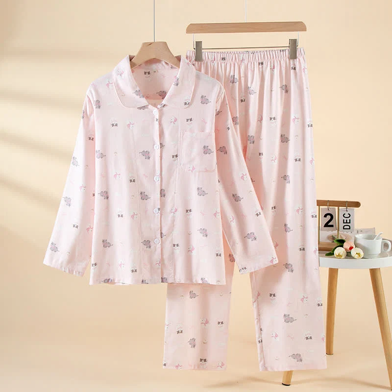 Fine Ownkoti Cute Dog Cat Brushed Cotton Loungewear Set Responsible