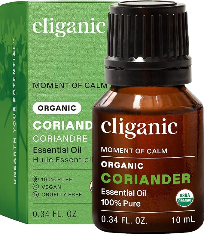 Carefully Designed Cliganic Organic Coriander Seed Essential Oil Pure Natural Green