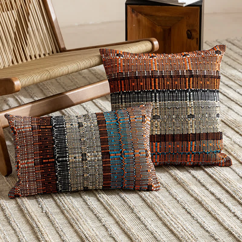 Contemporary Ownkoti Artisan Woven Cotton Thread Throw Pillow Cover Fast