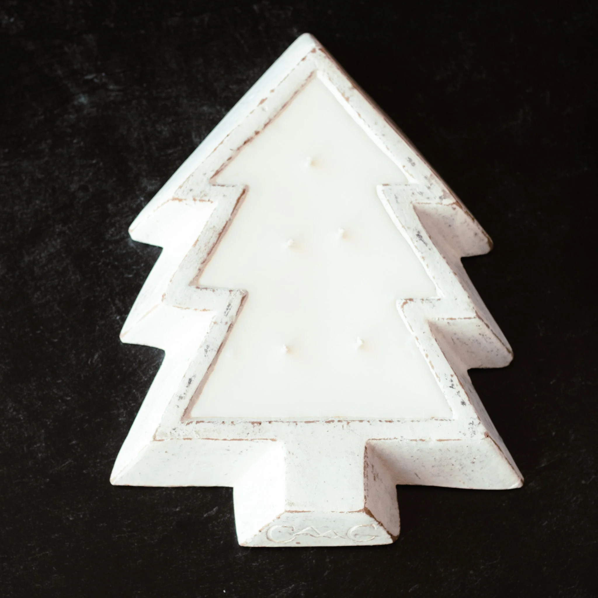 Quality White Pottery Christmas Tree Bowl Candle – Peppered Suede Next-Generation