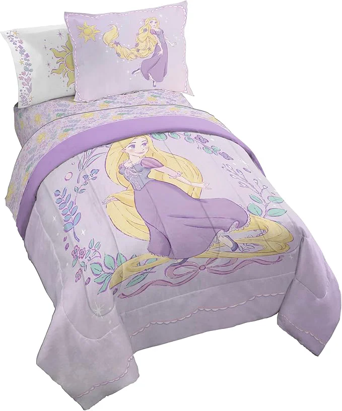 Trusted Jay Franco Kids Comforter Set Includes Sheets and Pillow Covers – Soft and Cozy Bed Set for Stylish Room Decor Purple – Disney Princess Rapunzel 7 Piece Full Size Bedding Exclusive