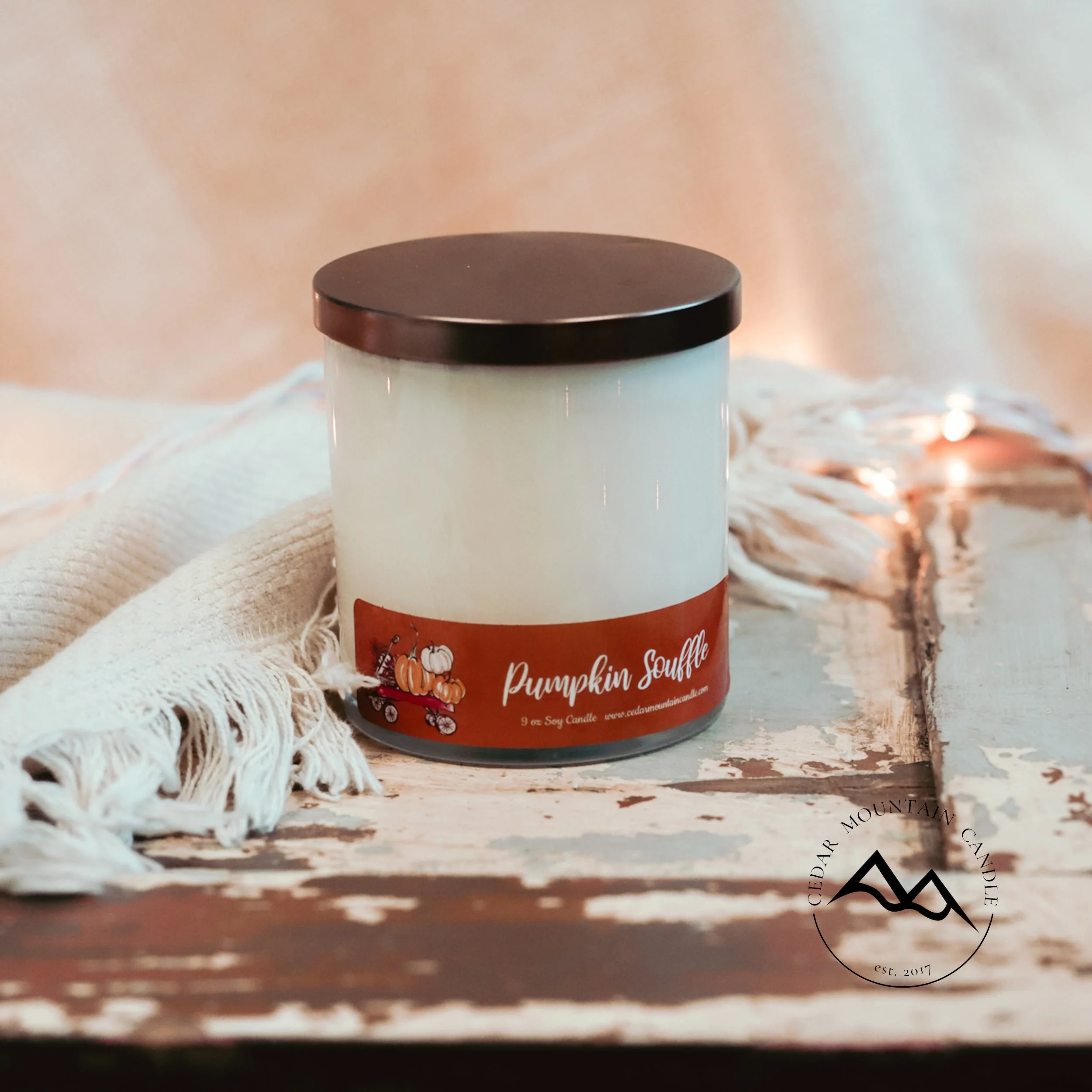 Unique Fall Orange Pumpkin 9 oz Jar Soy Candle Premium Material