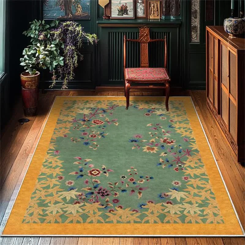 Versatile Ownkoti Maple Leaf Floral Anti-Slip Area Rug Efficient