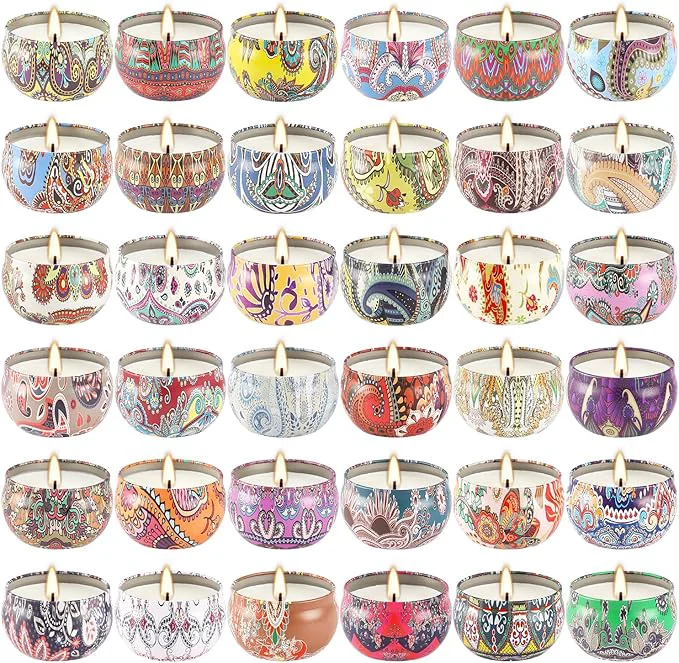 Professional YOROXRG Scented Candles 36 Pack Soy Wax Travel Tin Jar Candles Modern