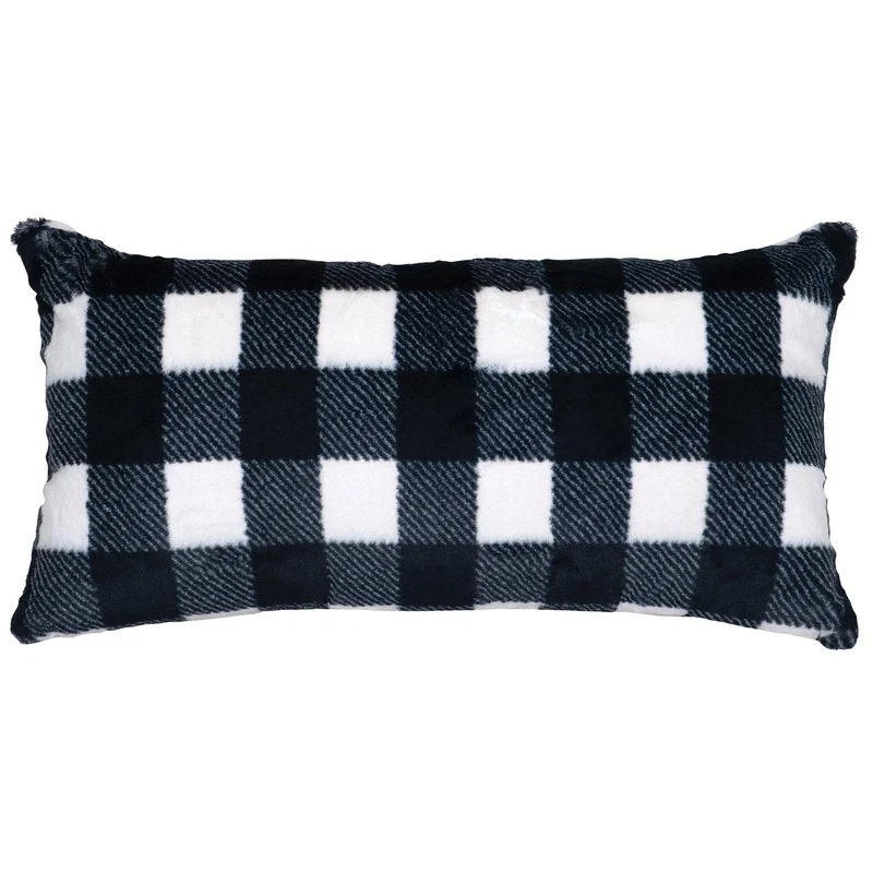 Practical Checkers Snow Pillow – 14×26 Excellent