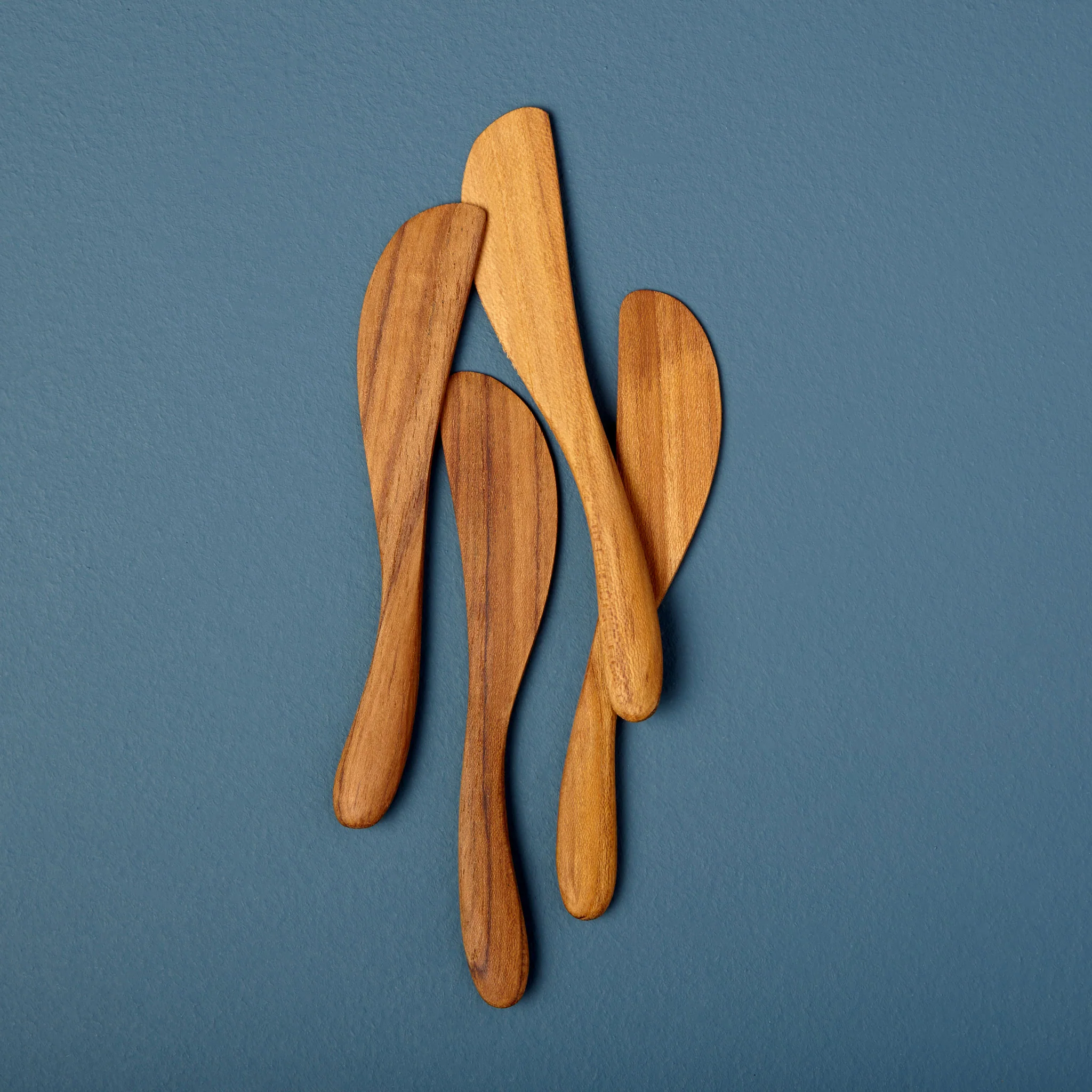 High-Quality Iviss Teak Mini Spreaders Set of 4 Smooth