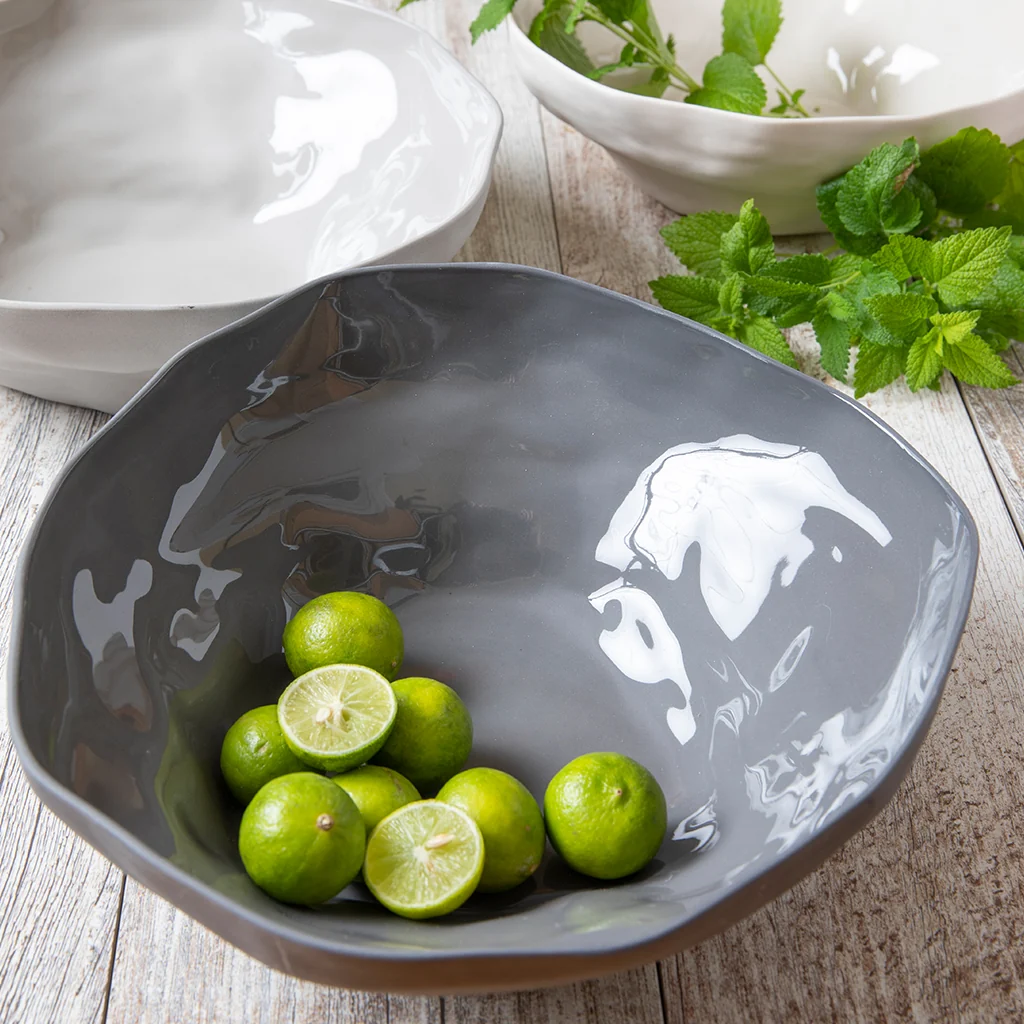 Pure Tam Stoneware Small Serving Bowl Slate Detailed