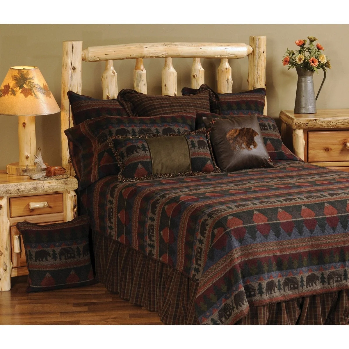 Smooth Cabin Bear Bedspread Long-Lasting