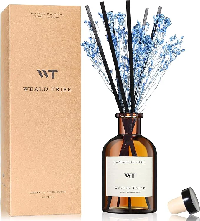 Crafted WEALD TRIBE Flower Reed Diffuser Set Ocean Mist Sea Salt Scent Selected