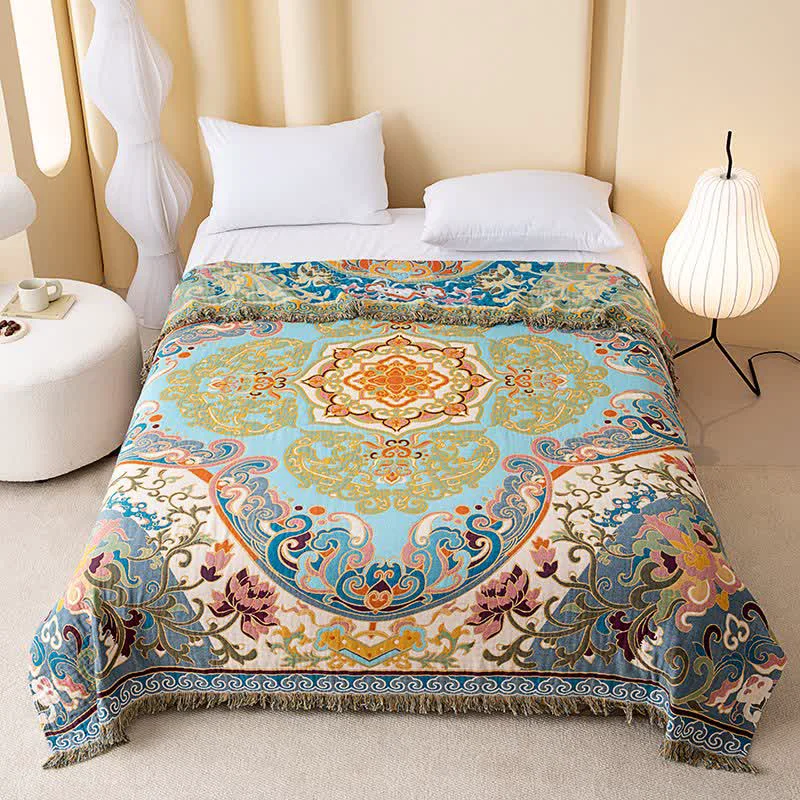Fine Crafted Ownkoti Vintage Pattern Lotus Cotton Gauze Quilt High-Performance