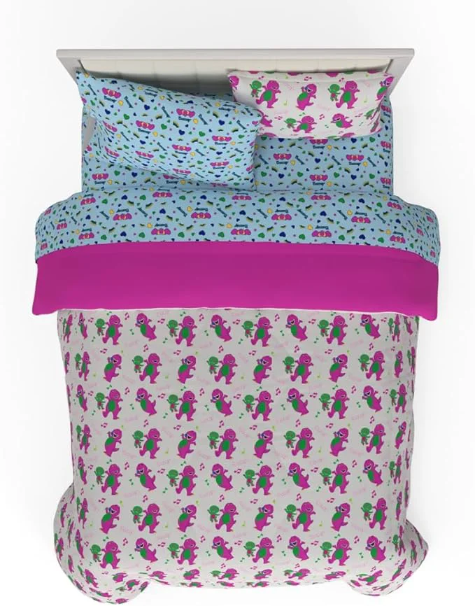 Carefully Designed Barney amp Friends Bedding 7 Piece Super Soft Reversible Comforter and Sheet Set with Sham Queen ly Licensed Product By Franco Superior