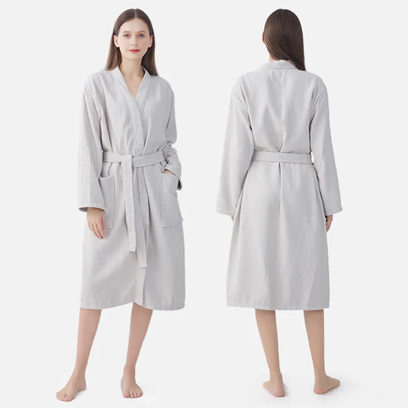 Fine Crafted Ownkot Quick-drying Waffle Weave Cotton Spa Bathrobe Eco-Friendly