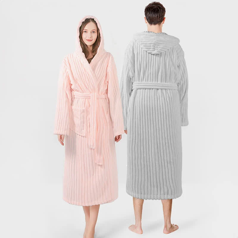 Healthy Ownkot Unisex Cloud-Soft Hooded Plush Robe Lightweight