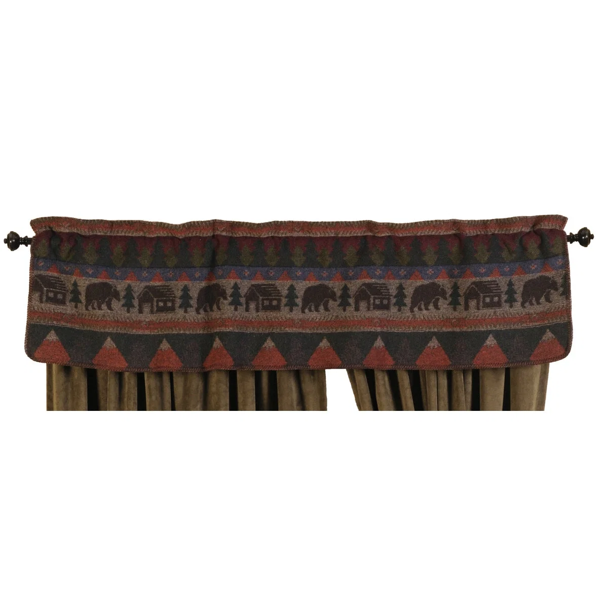 Eco-Friendly Cabin Bear Valance Expertly Made