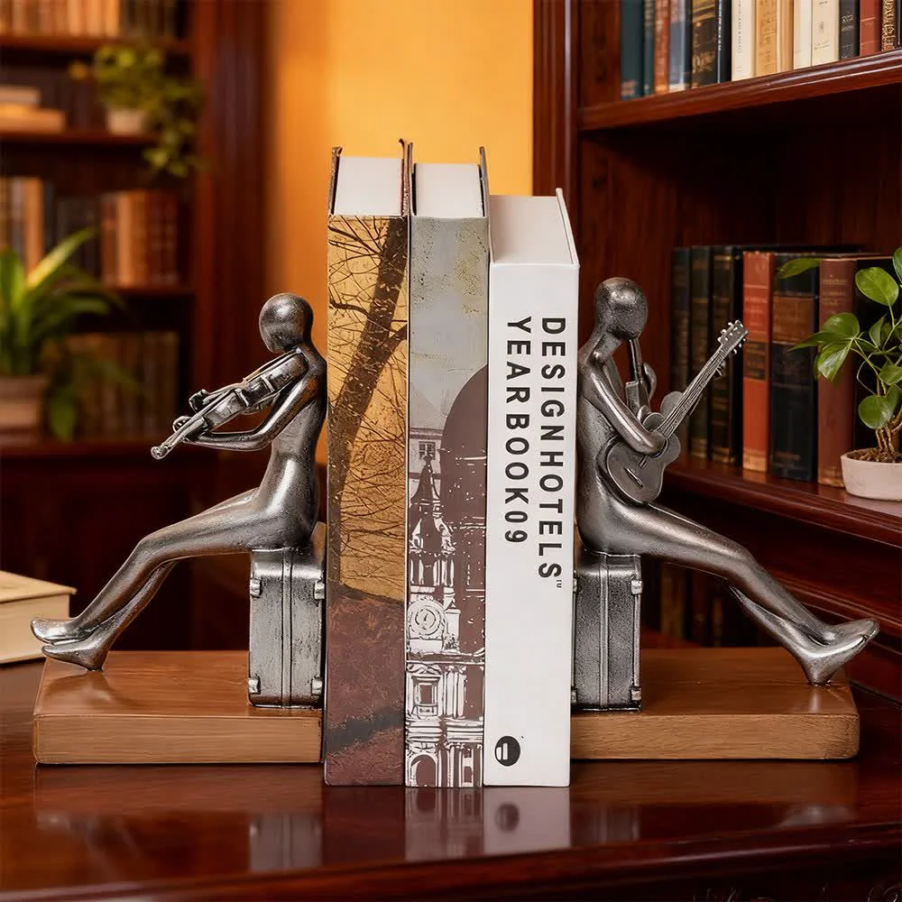Superior Ownkoti Musician Resin Decorative Sculpture Bookend Casual