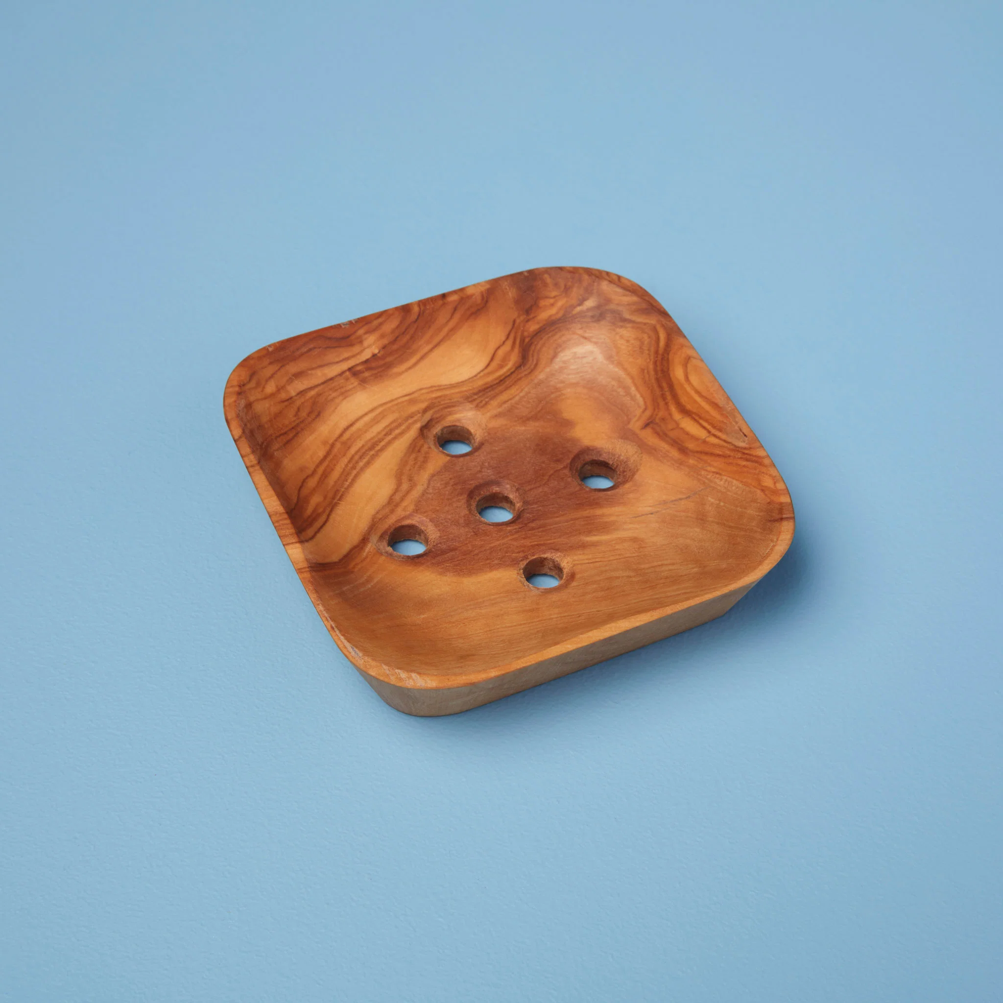 Selected Olive Wood Square Soap Dish Lightweight