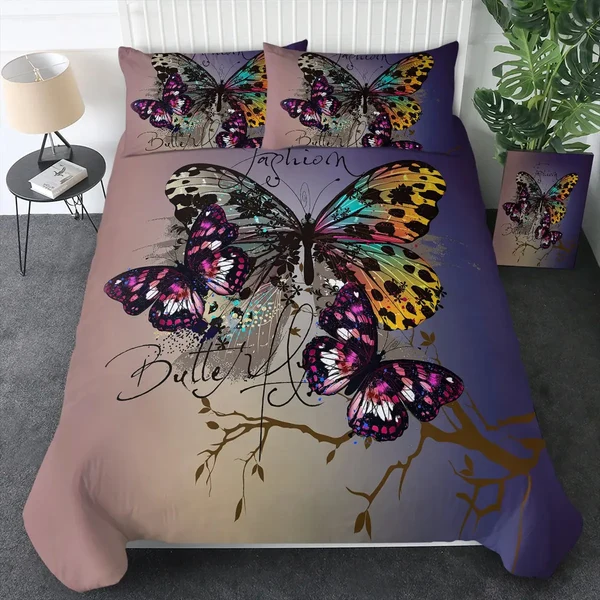 Enhanced Butterfly Duvet Cover Modern