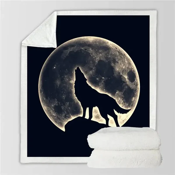 Sustainable Wolf Throw Blanket Soft
