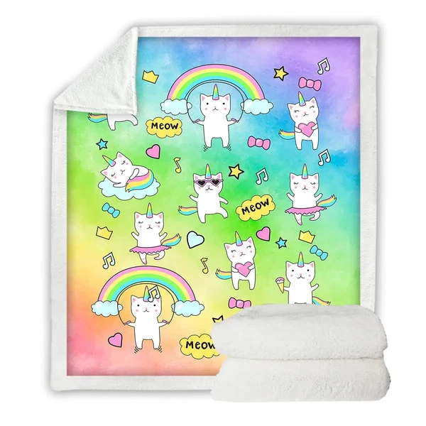 Contemporary Unicorns Throw Blanket Functional