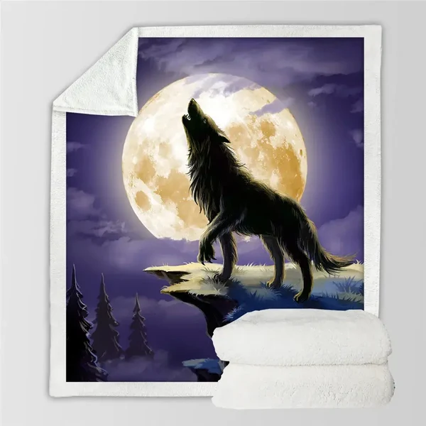Green Wolf Throw Blanket Consistent