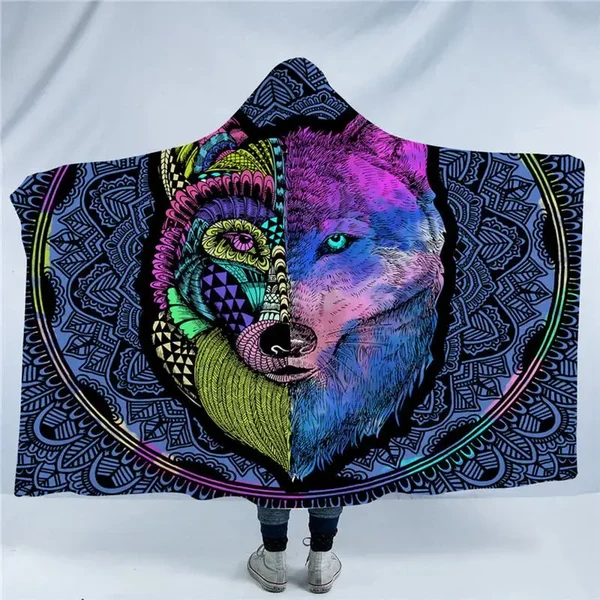 Soft Wolf Hooded Blanket Official