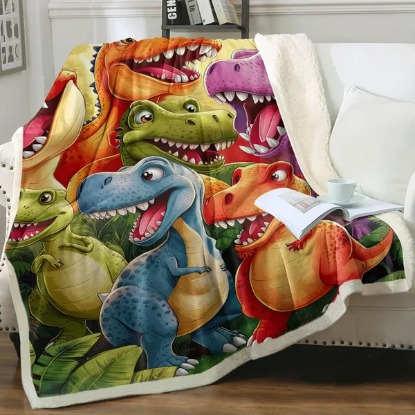 Versatile Dinosaurs Throw Blanket Reusable