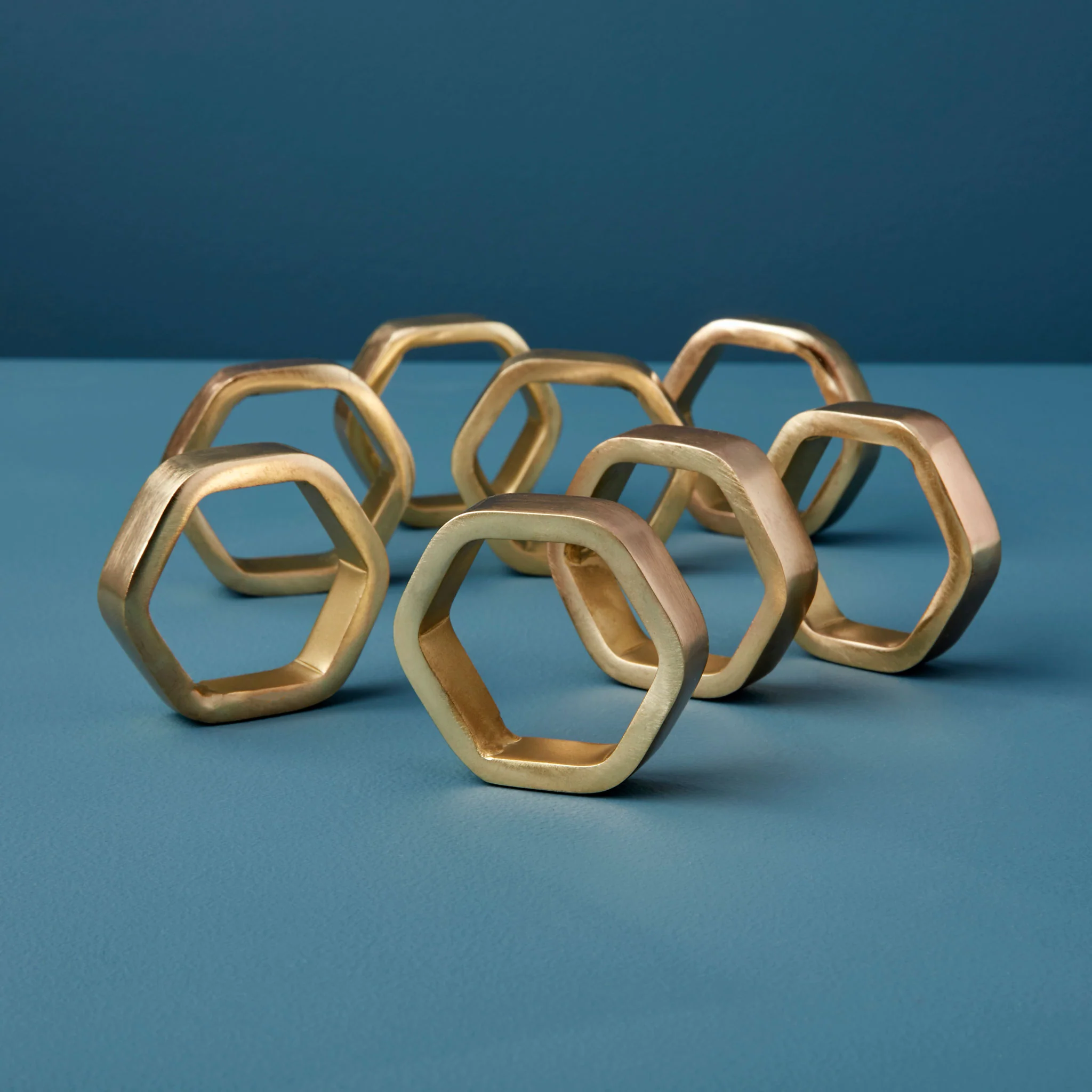 High-Performance Luxe Hexagon Napkin Ring Set of 8 Environmentally Friendly