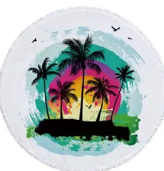 Fine Coconut Tree Round Towel Versatile