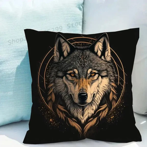Green Wolf Cushion Cover Fast