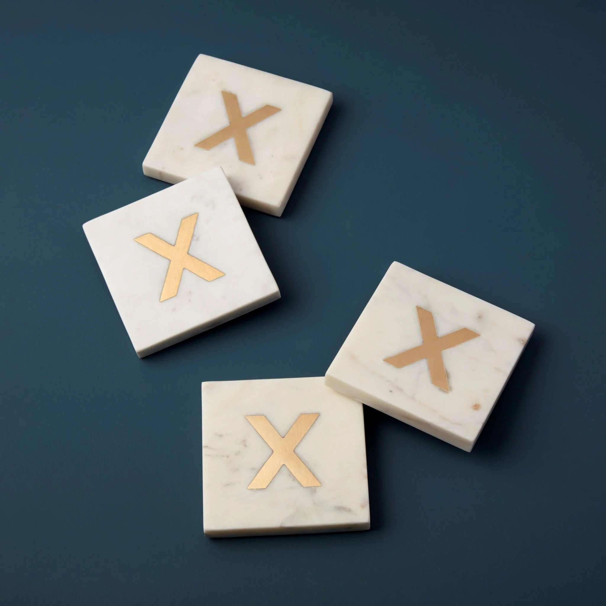 Modern Verona Marble Monogram Coasters Set of 4 – Letter X User-Friendly
