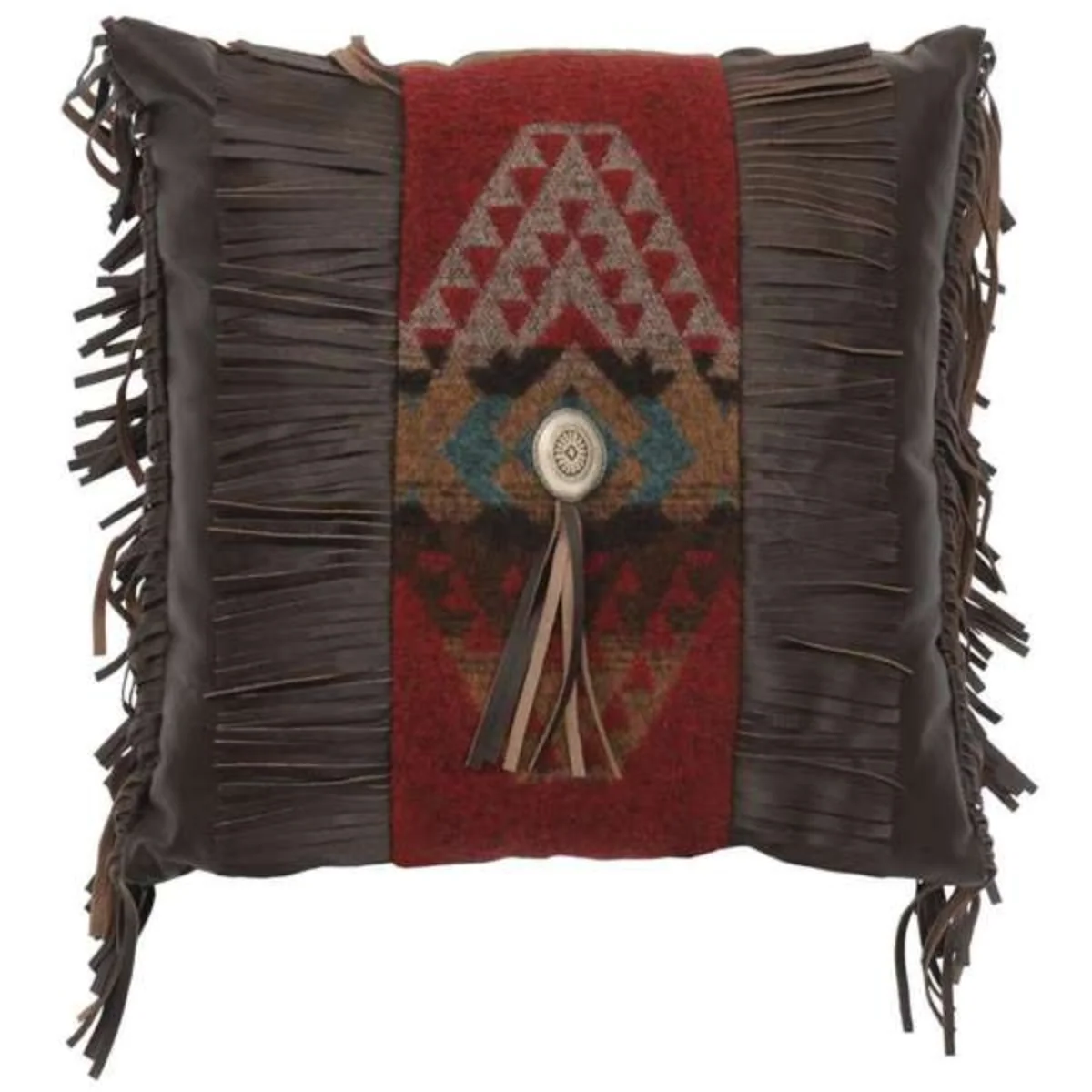 Next-Generation Yellowstone Decorative Leather Pillow 18 x 18 Relaxed