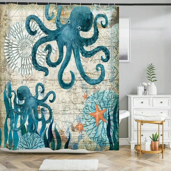 Official Sea Octopus Shower Curtain Refined