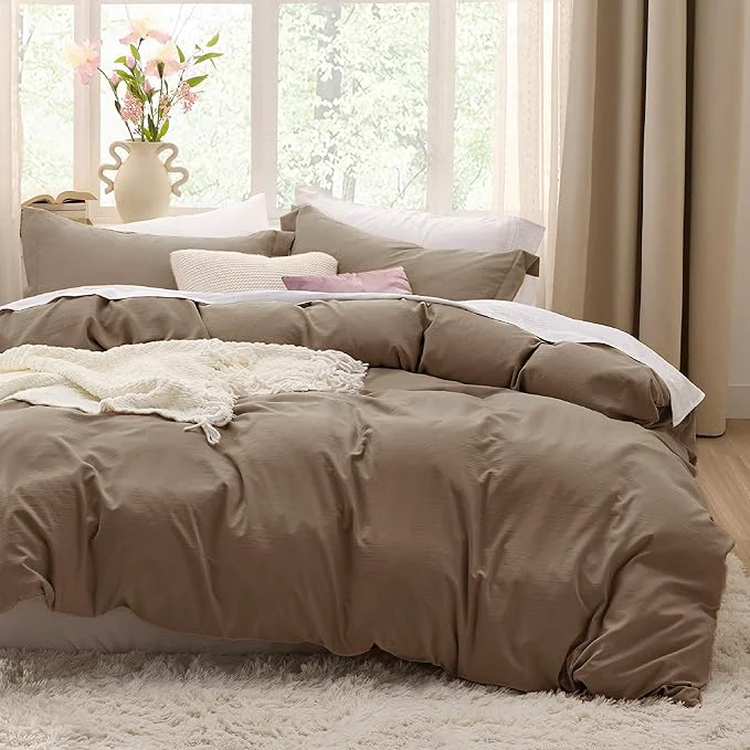 Classic Bedsure Coffee California King Duvet Cover – Prewashed Cotton-Like Polyester Extra Soft Bedding Set Includes 1 Cal King Duvet Cover 104 39 39 x98 39 39 with Zipper Closure amp 2 Pillow Shams No Comforter Trusted