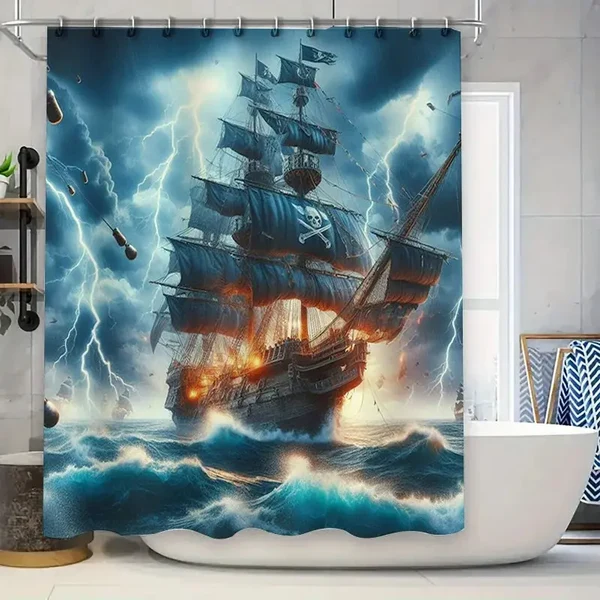 Luxury Pirate Ship Shower Curtain Sophisticated