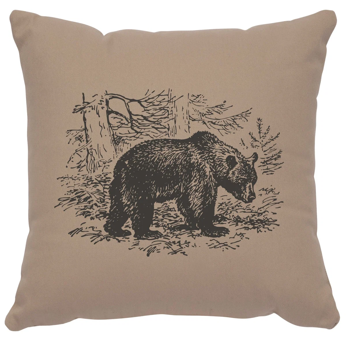 Fast quot Bear Scene quot Image Pillow – Cotton Alabaster Modern