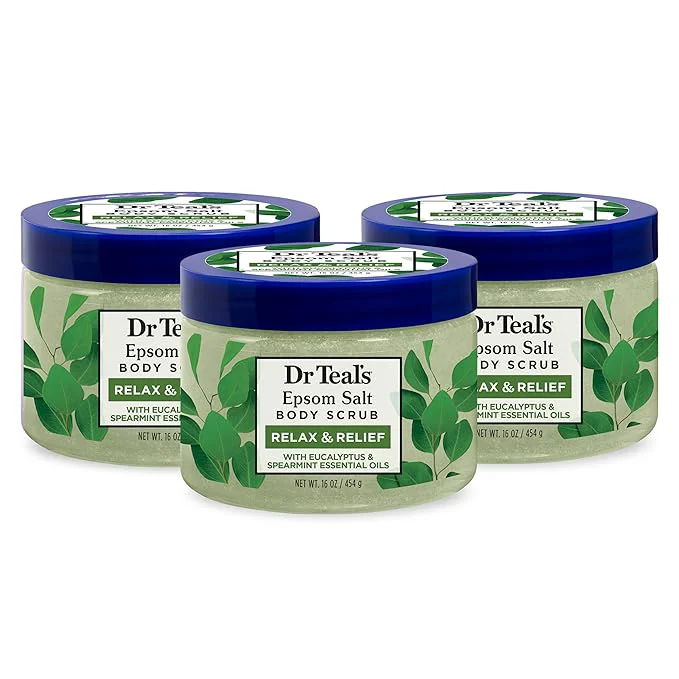 Minimalist Dr Teal’s Pure Epsom Salt Body Scrub Relax Relief Healthy