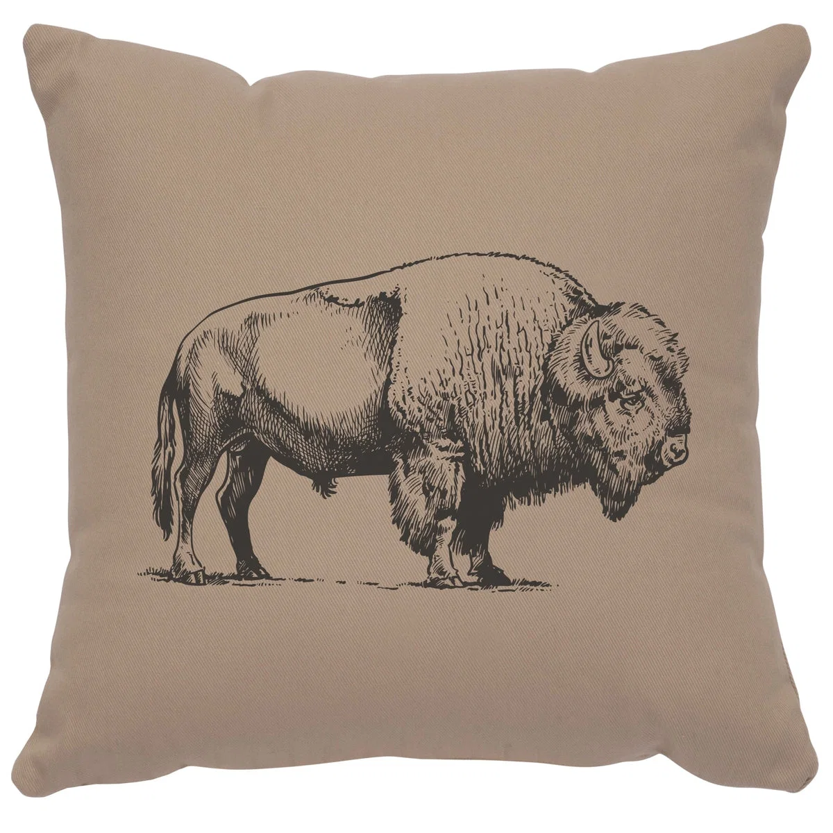Detailed quot Buffalo quot Image Pillow – Cotton Alabaster Practical