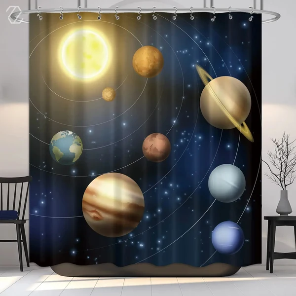 Durable Space Shower Curtain Genuine