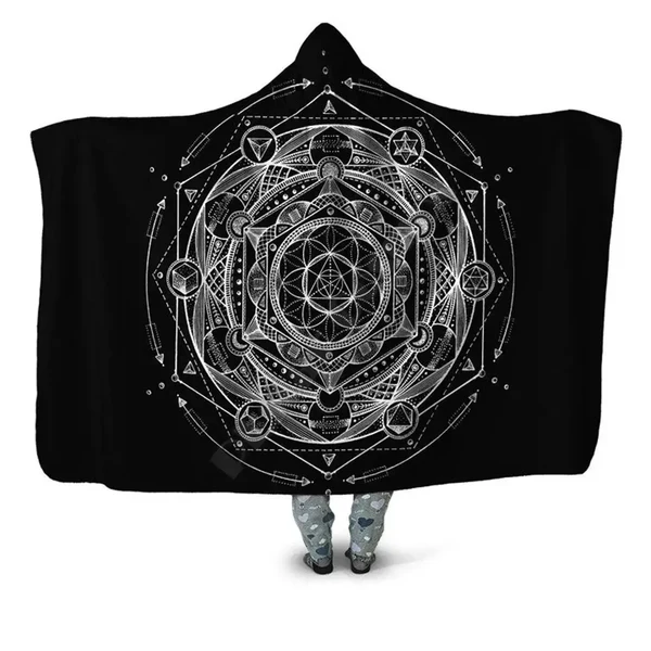 Relaxed Psychedelic Hooded Blanket Sustainable