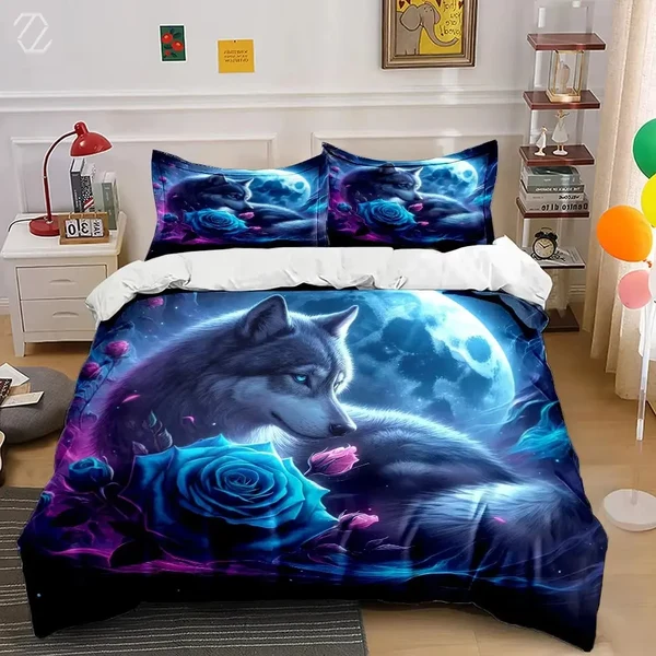 Organic Wolf Blue Rose Duvet Cover Optimized