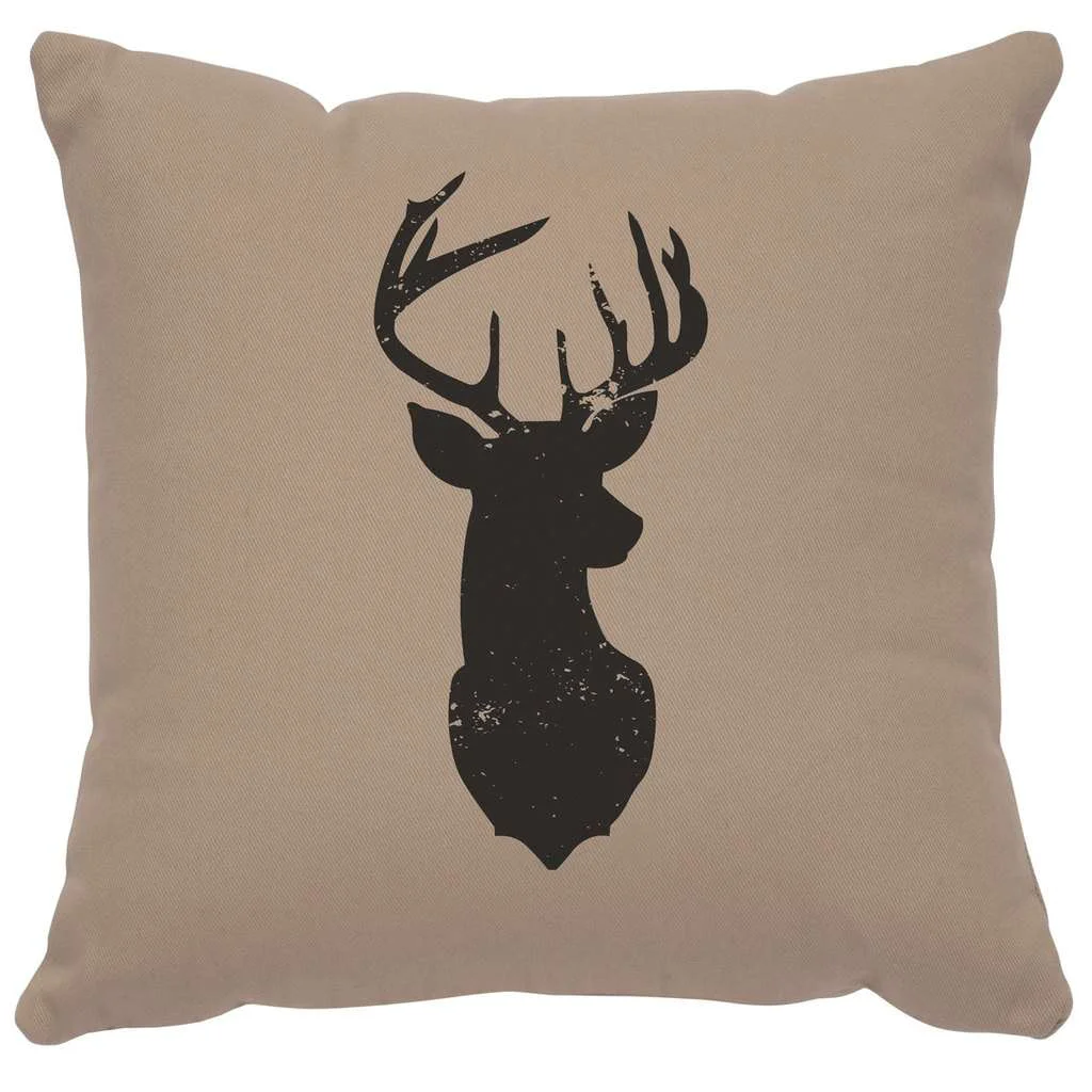 Reliable quot Deer Silhouette quot Image Pillow – Cotton Alabaster Verified