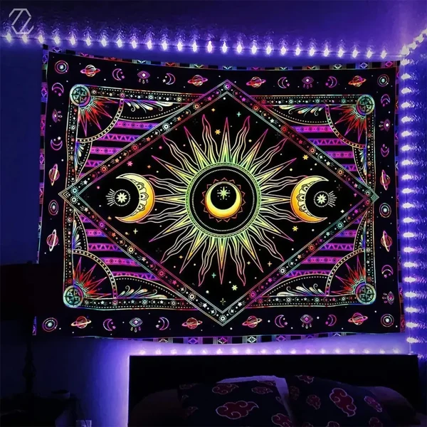 Eco-Friendly Psychedelic Moon Tapestry Recyclable