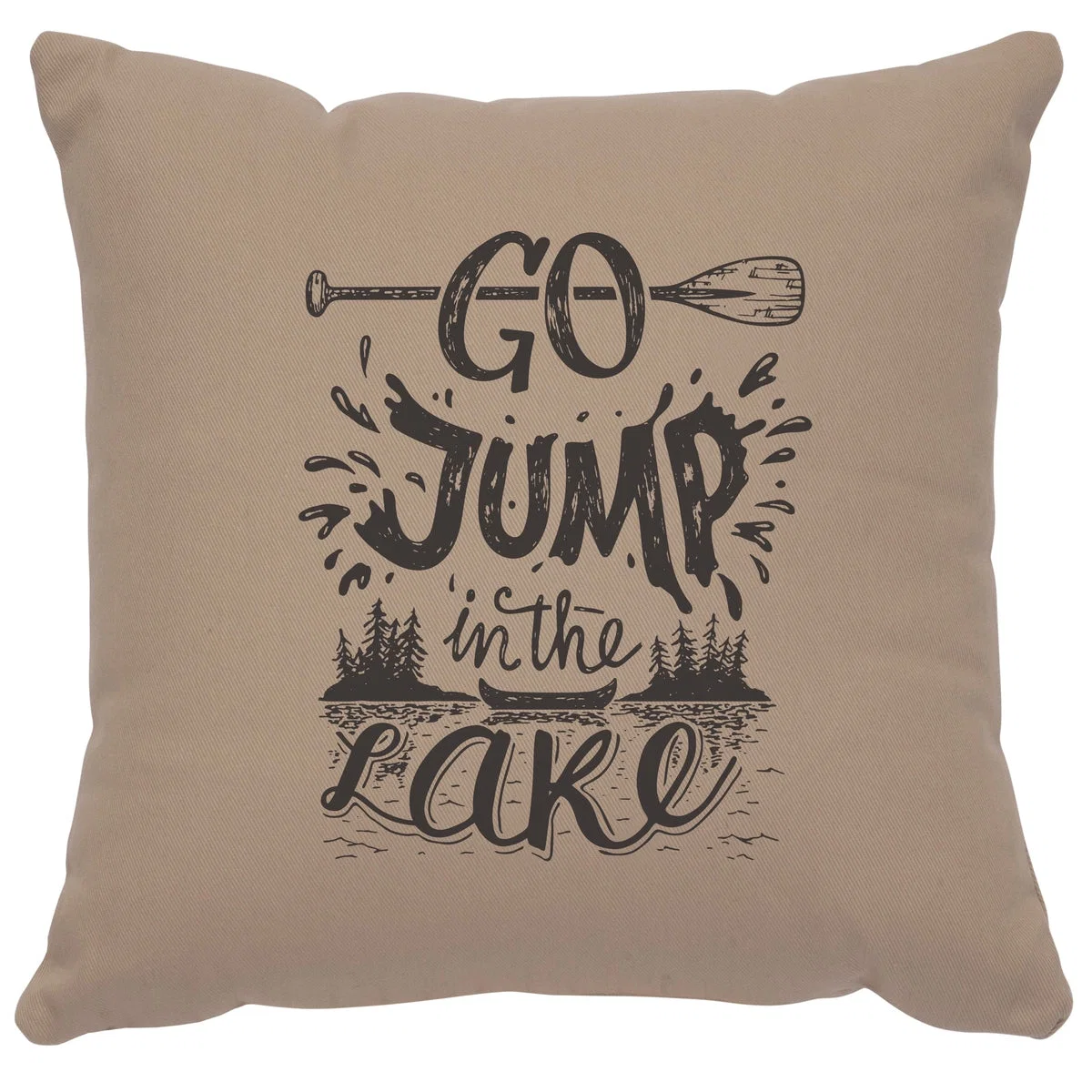 Trusted quot Jump in Lake quot Image Pillow – Cotton Alabaster Enhanced