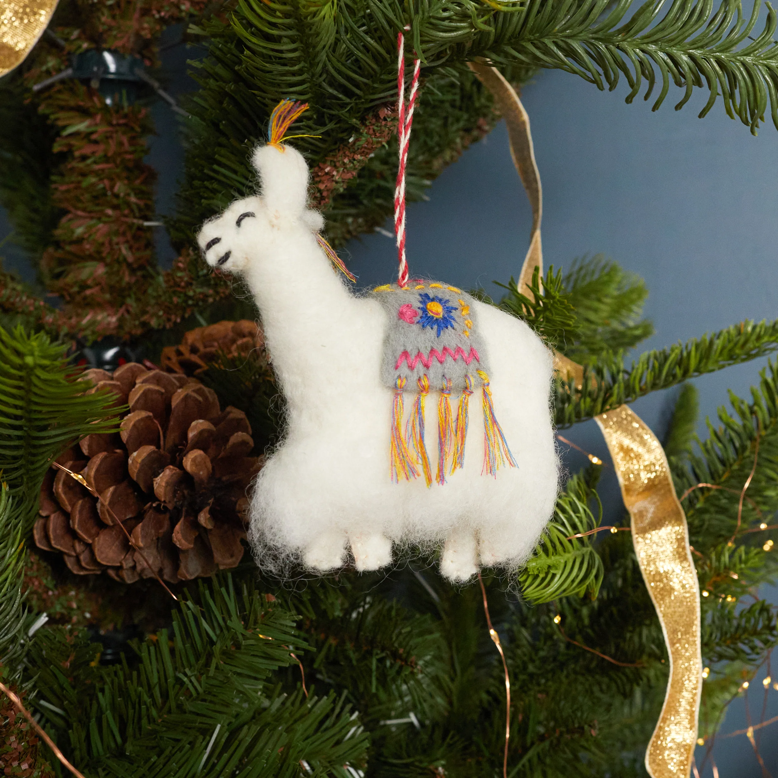 Stylish Farm Friends Llama Ornament Crafted