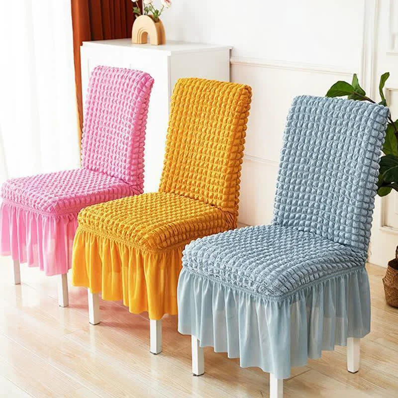 Professional Ownkoti Seersucker Stretch Chair Cover with Ruffle Skirt Healthy
